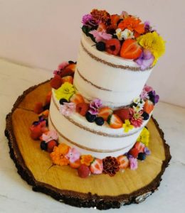 Semi Naked Eetbare Bloemen Bruidstaart Enjoy Cakes