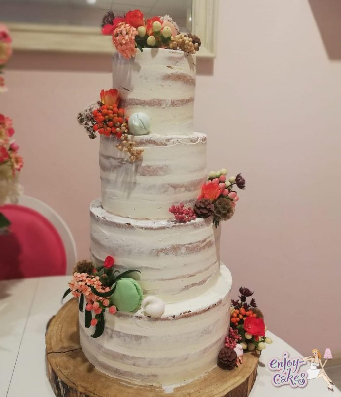Semi-naked wedding cake