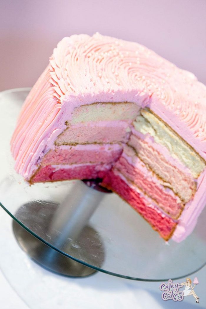 Pink ombre taart