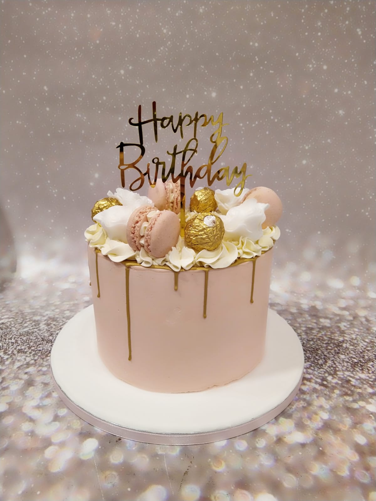 negatief Absorberend Aanvankelijk Pink en gold rozen taart - Enjoy-Cakes