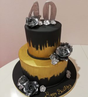 Black, Gold and Silver Cake