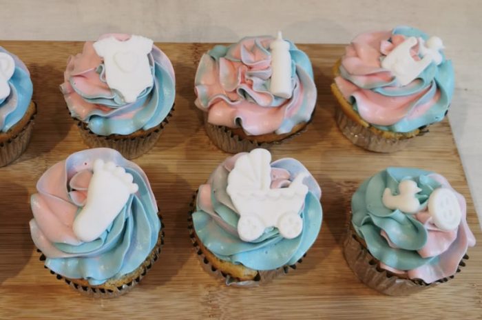 Genderreveal cupcakes