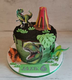 T-rex vulkaan taart