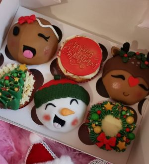 Kids kerst cupcake box