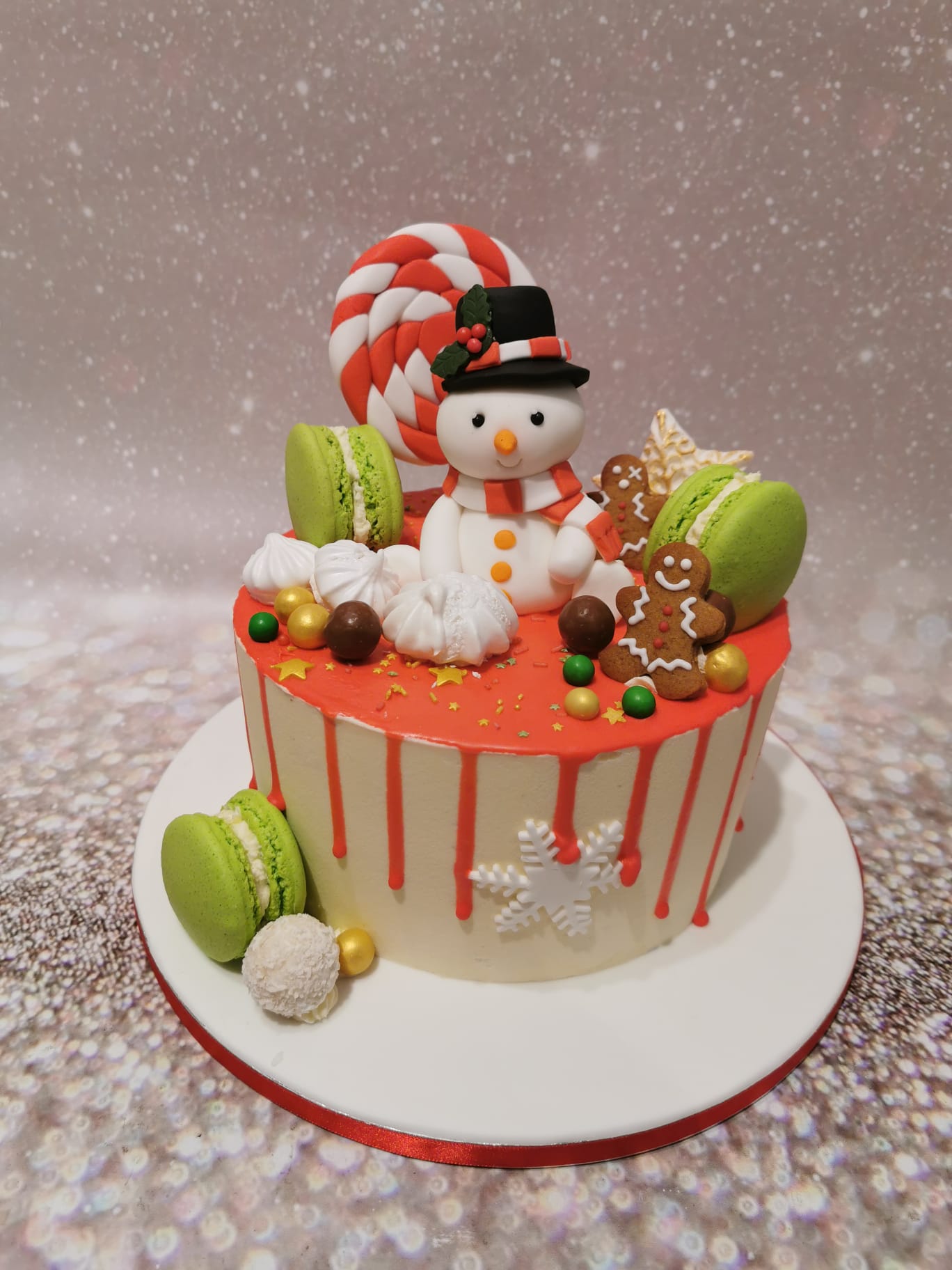 elkaar Knop punch sneeuwpop kerst taart - Enjoy-Cakes