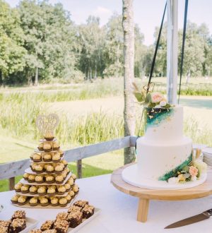 Green en gold weddingcake