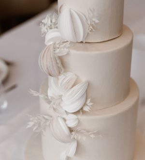 Modern wafer paper wedding cake