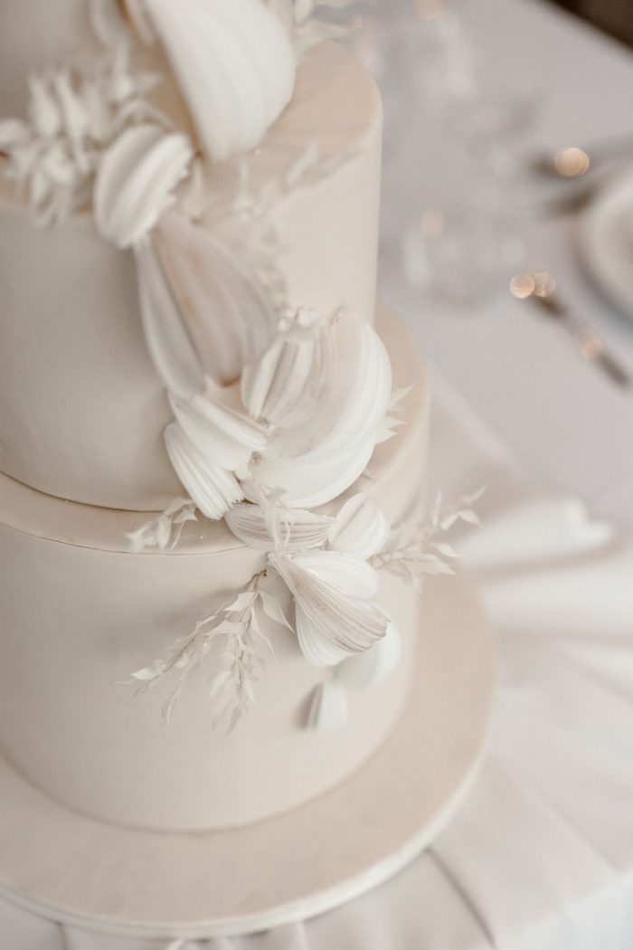 Modern wafer paper wedding cake