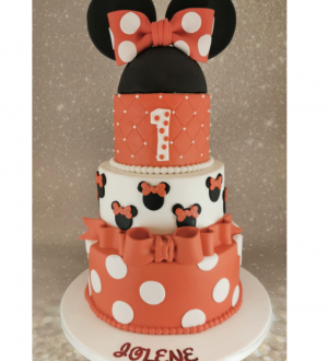 Minnie mouse taart rood
