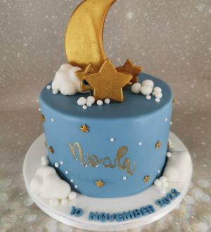 Moon and stars baby cake