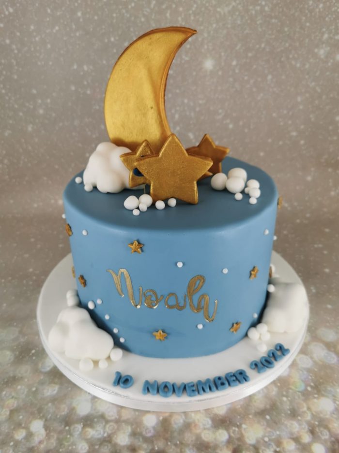 Moon and stars baby cake