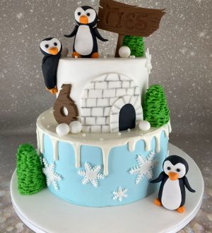 Pinguin winter taart
