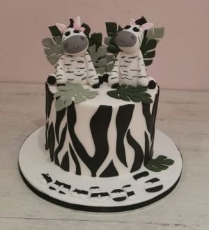 Zebra jungle taart