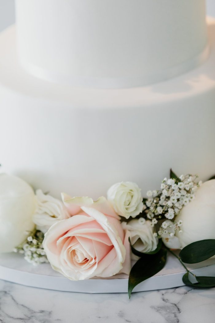 Plain white wedding cake