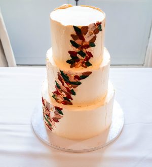 Plain white wedding cake