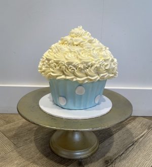 Blauw witte giant cupcake