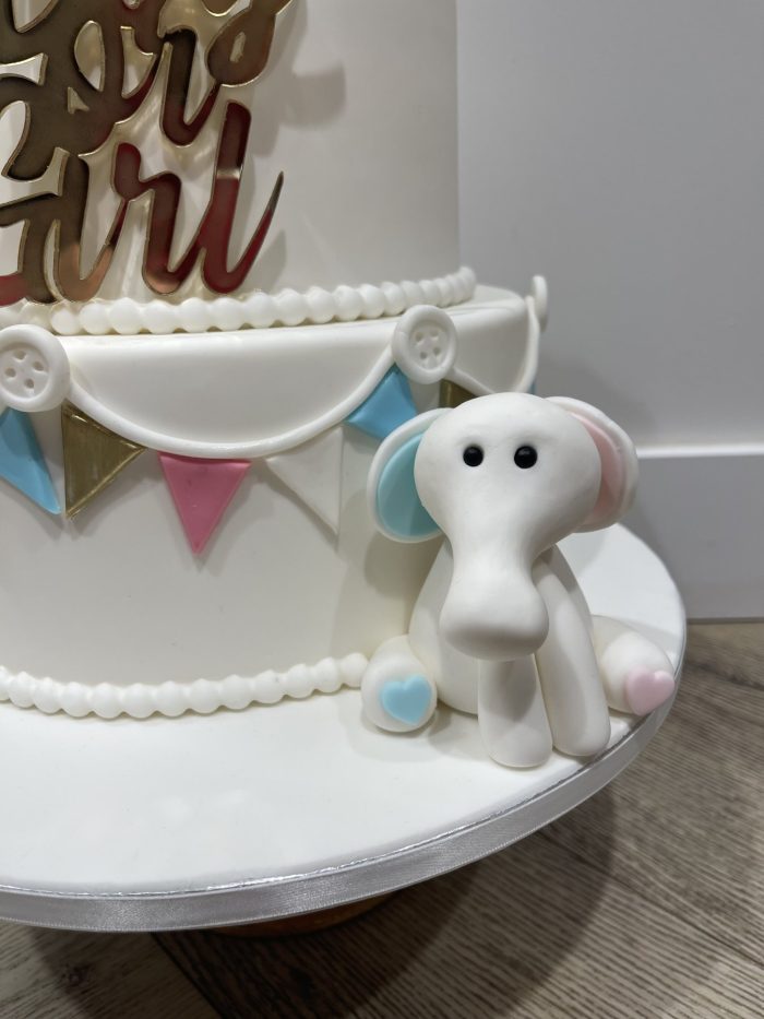 Baby olifant gender reveal taart