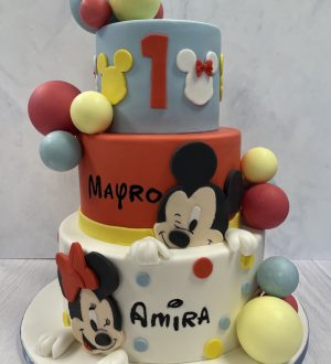 Minnie en Mickey mouse taart
