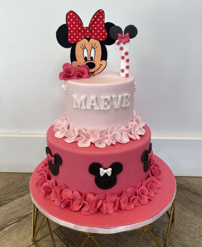 Minnie mouse ruffle taart