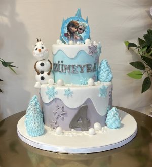 Lila frozen taart met olaf