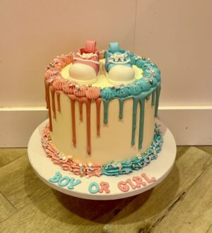 Baby schoentjes gender reveal taart Baby schoentjes gender reveal taart