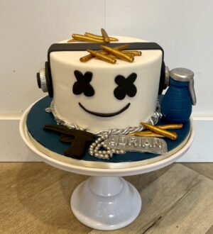Fortnite Marshmello taart Fortnite Marshmello taart