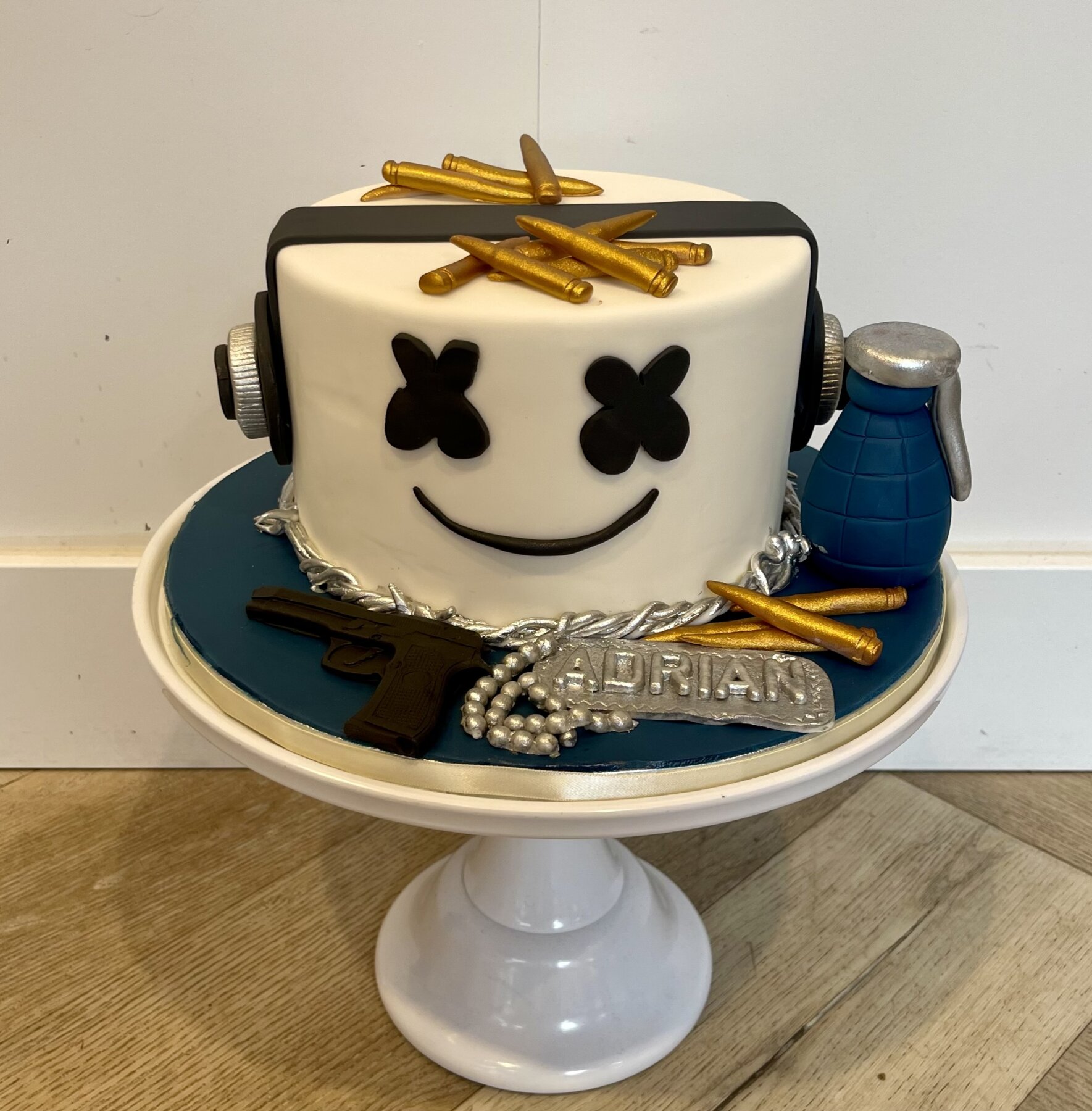 Fortnite Marshmello taart Fortnite Marshmello taart
