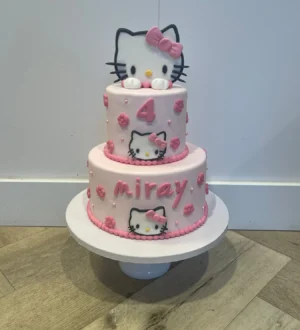 Roze Hello Kitty taart