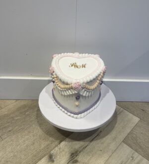 Harten vintage fondant taart pastel kleuren Harten vintage fondant taart pastel kleuren