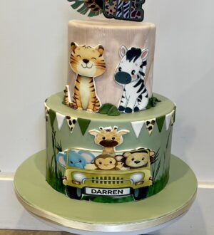 Safari dieren taart Safari dieren taart