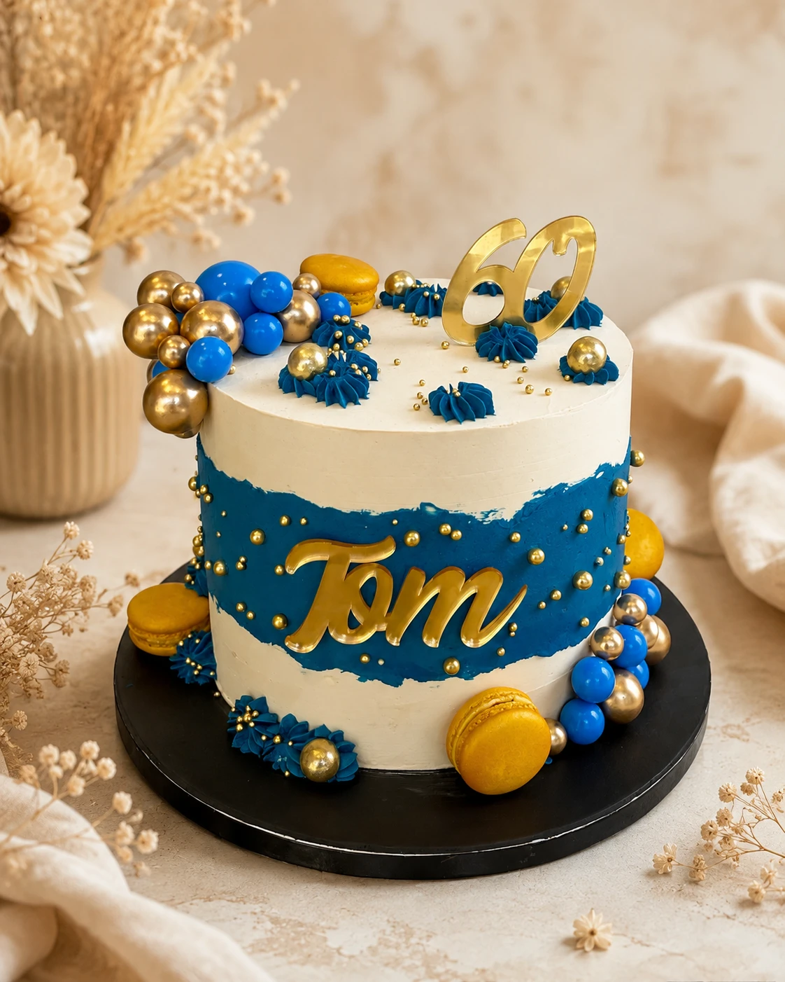 royal blue taart met goud royal blue taart met goud