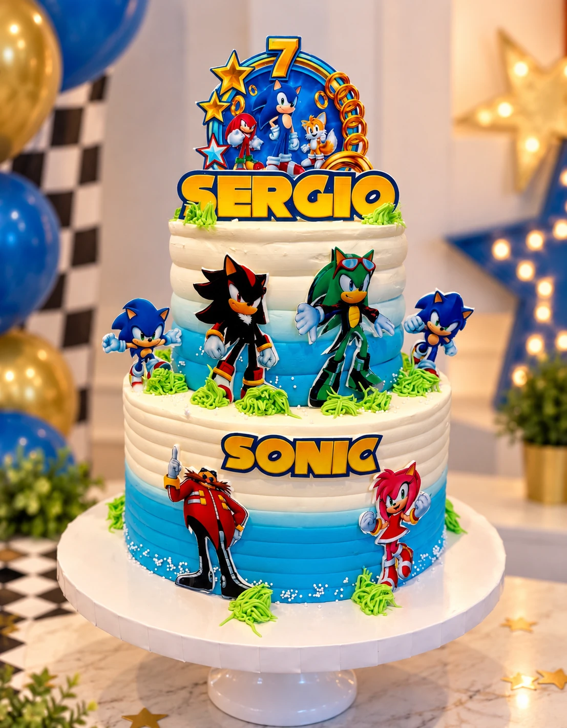 Sonic blauwe creme taart Sonic blauwe creme taart
