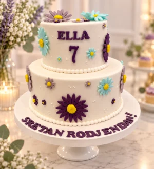 Bloemen fondant taart